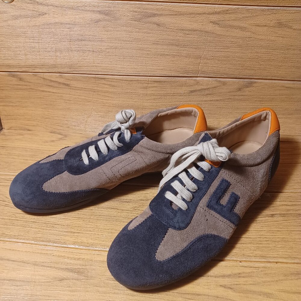 Faconnable men two-color leather suede lace up sneakers, 11